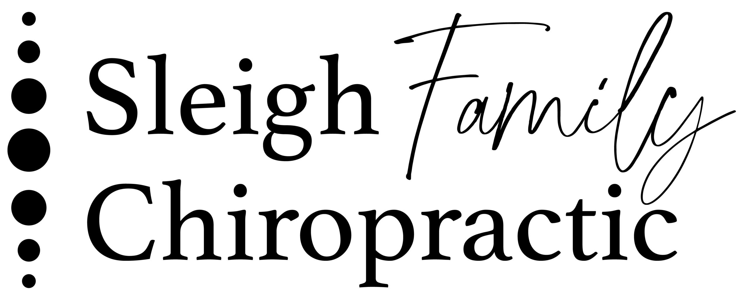 Sleigh Family Chiropractic black colored logo