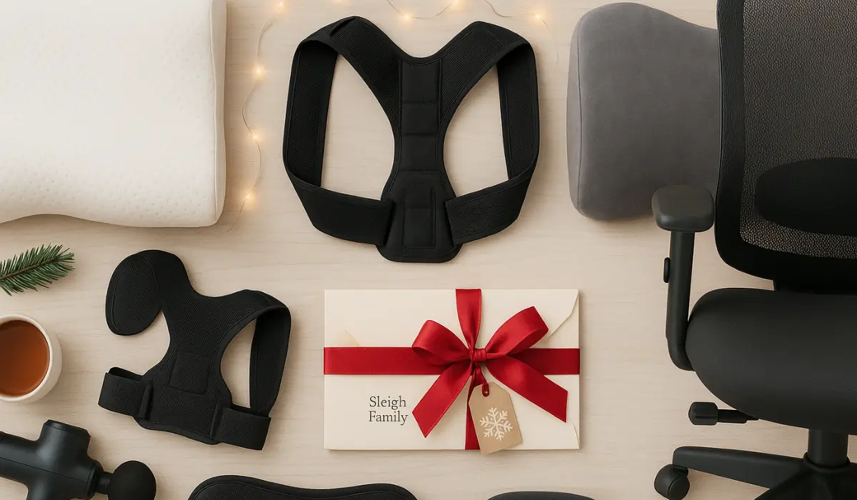 Posture tools and ergonomic support for a healthy new year with chiropractic care in 2026.