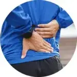 An athlete person suffers low back pain.