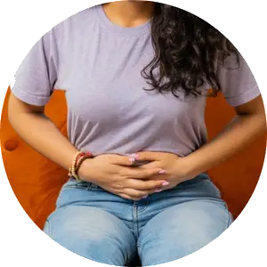 a woman suffer from abdominal problems