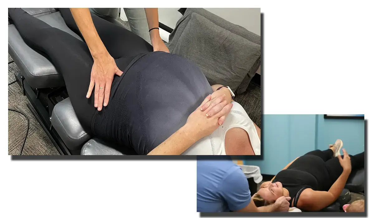 Pregnant women getting prenatal adjustments.