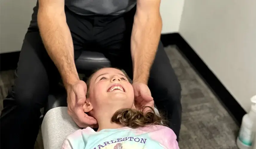 Chiropractic adjustments for neck pain.
